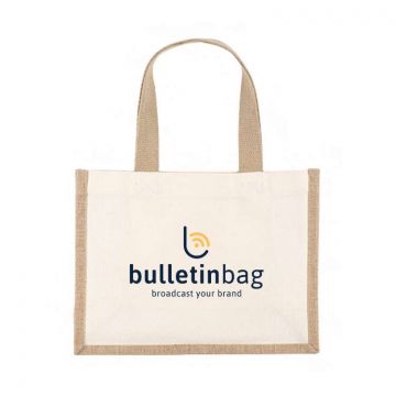 Small Cotton and Jute Tote Bag